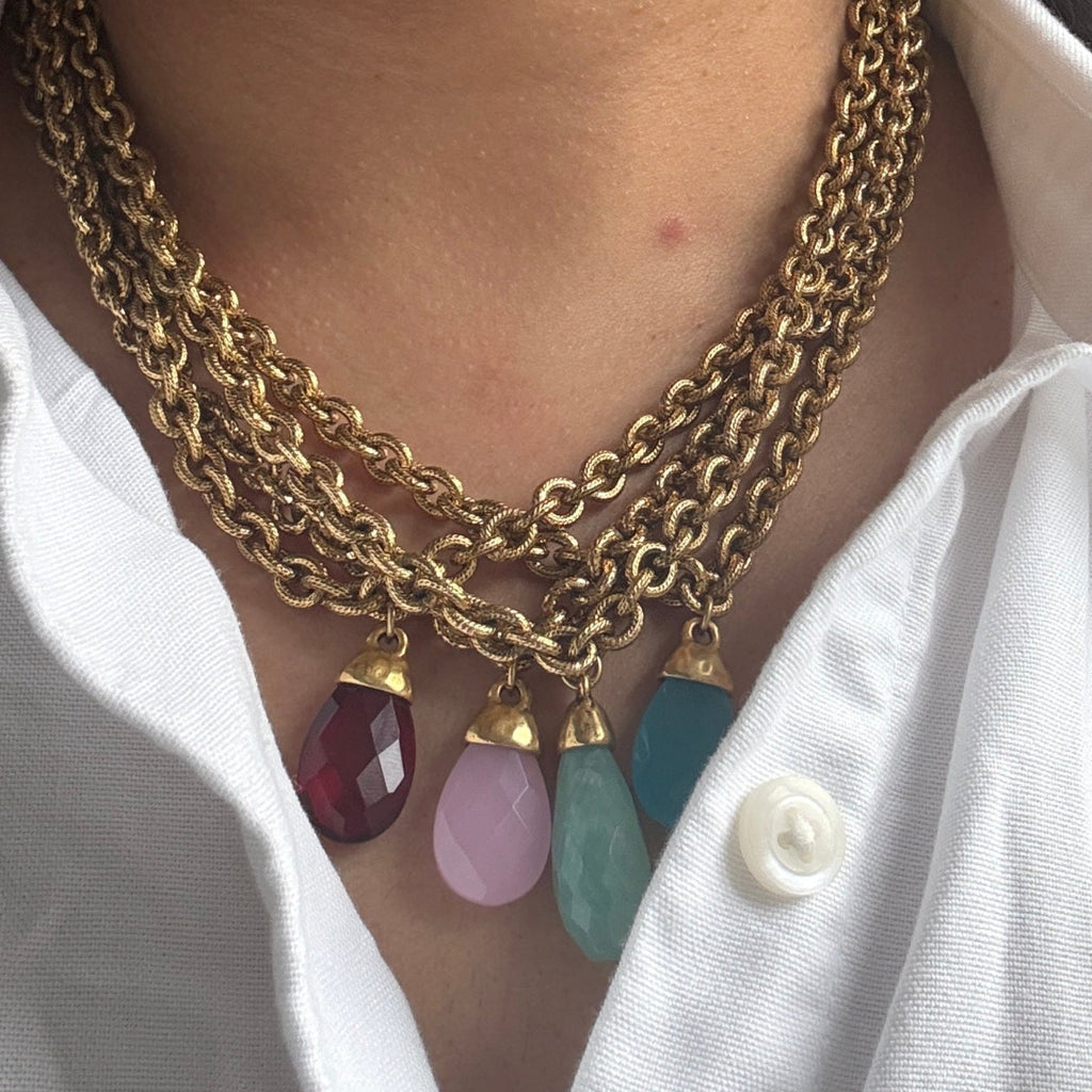 New Age Gilded in Pink Chalcedony
